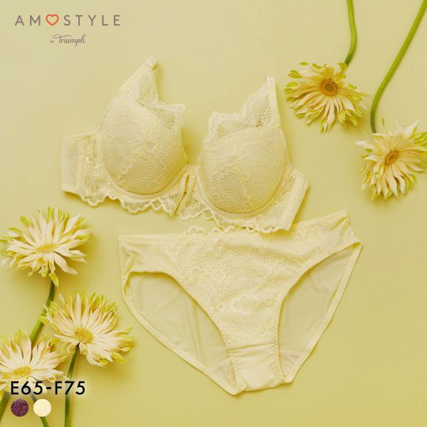 アモスタイル AMST527 ウェーブラティス ブラセット ブラジャー ショーツ セット EF 大きいサイズ AMOSTYLE RE YE