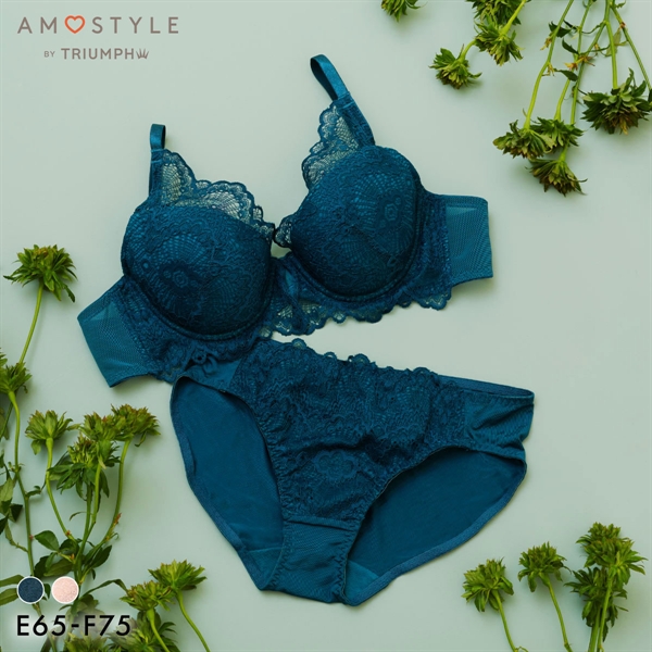 アモスタイル AMST527 ウェーブラティス ブラジャー ショーツ セット ブラセット EF 大きいサイズ AMOSTYLE GR PI