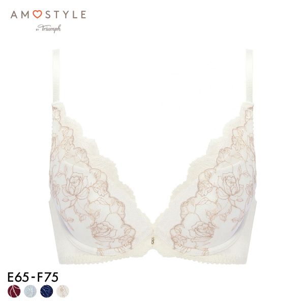 アモスタイル 夢見るブラ AMST1535 DeepV ビューティ＆ローズ 3/4カップブラジャー EF AMOSTYLE 大きいサイズ