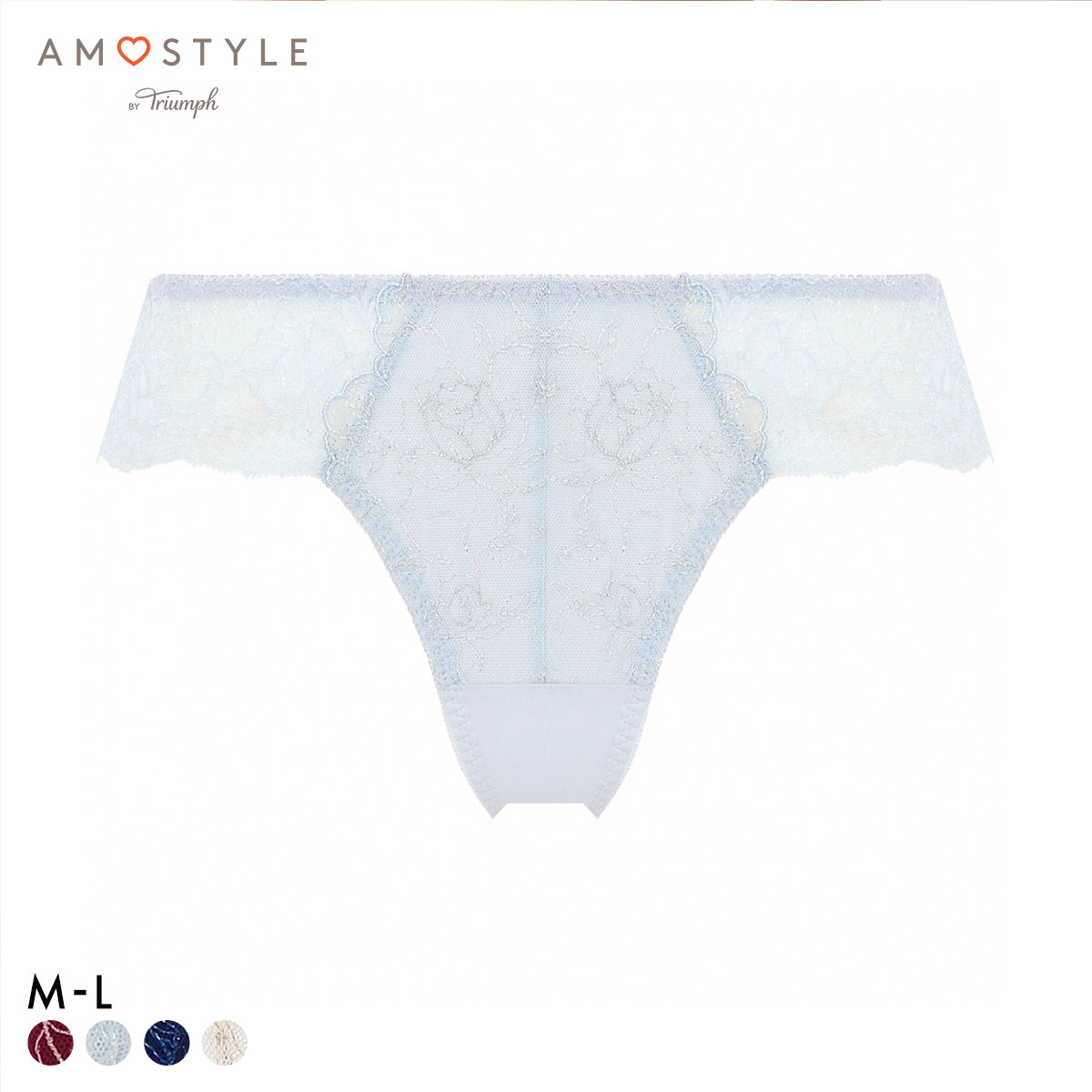 アモスタイル AMST1535 ビューティ＆ローズ タンガ ショーツ Tバック AMOSTYLE(LBU-薄ブルー-M)