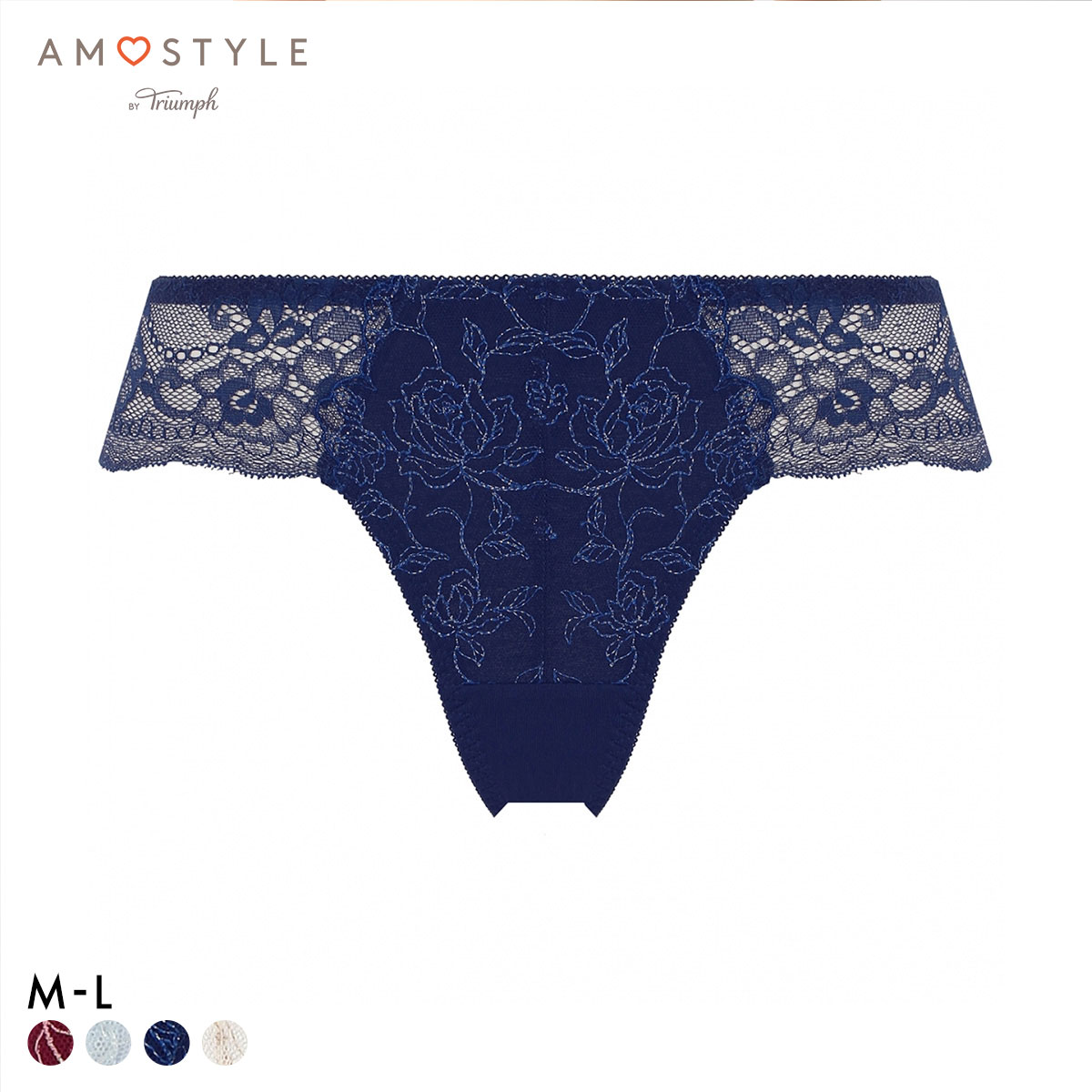 アモスタイル AMST1535 ビューティ＆ローズ タンガ ショーツ Tバック AMOSTYLE(NV-ネイビー-M)