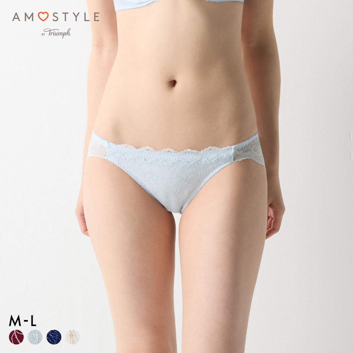 アモスタイル AMST1535 ビューティ＆ローズ レギュラー ショーツ AMOSTYLE(LBU-薄ブルー-M)