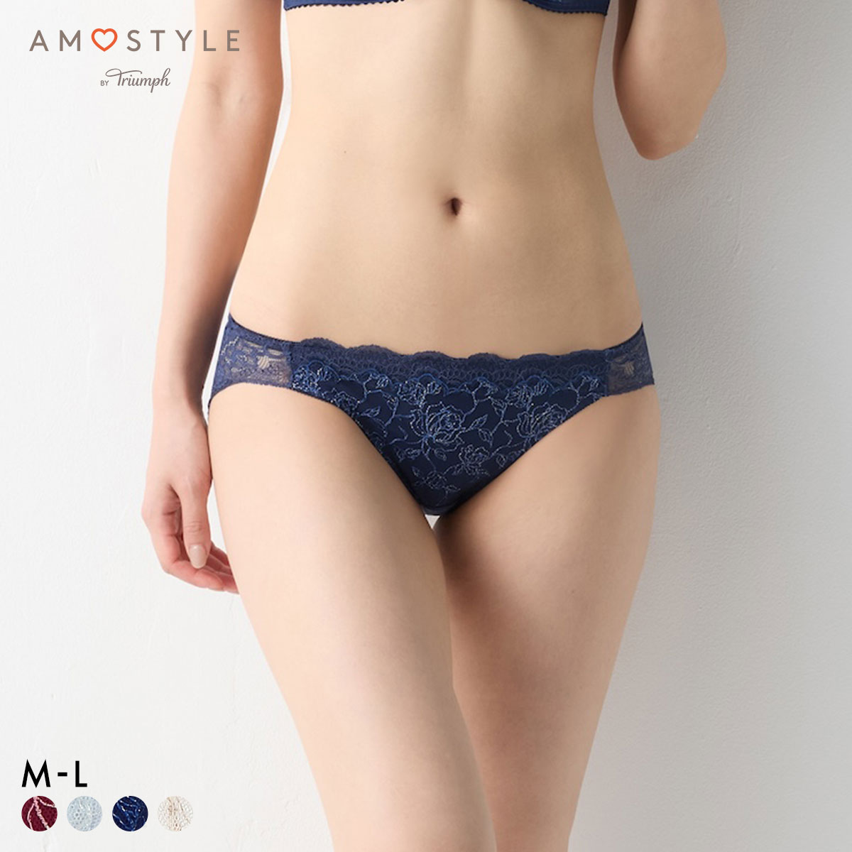 アモスタイル AMST1535 ビューティ＆ローズ レギュラー ショーツ AMOSTYLE(NV-ネイビー-M)