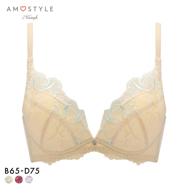 アモスタイル AMST1538 チャーミングラマースリムラインDeepV ウィンターリリー 3/4カップブラジャー BCD AMOSTYLE