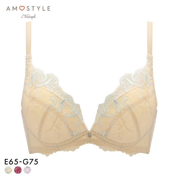 アモスタイル AMST1538 チャーミングラマースリムラインDeepV ウィンターリリー 3/4カップブラジャー EFG AMOSTYLE 大きいサイズ