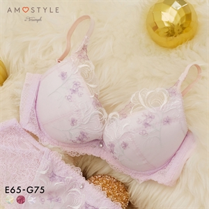 アモスタイル AMST1538 チャーミングラマースリムラインDeepV ウィンターリリー 3/4カップブラジャー EFG AMOSTYLE 大きいサイズ