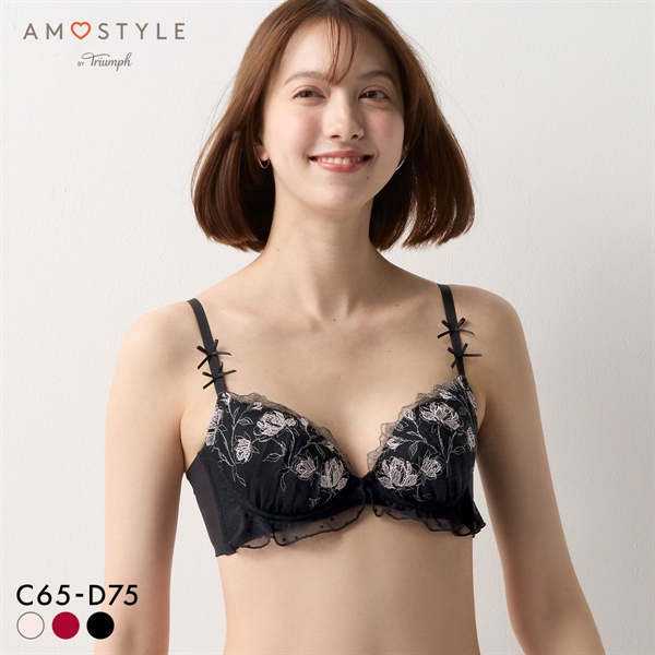 アモスタイル AMST1541 チャーミングラマー スリムライン プレイフルローズ 3/4カップブラジャー CD AMOSTYLE