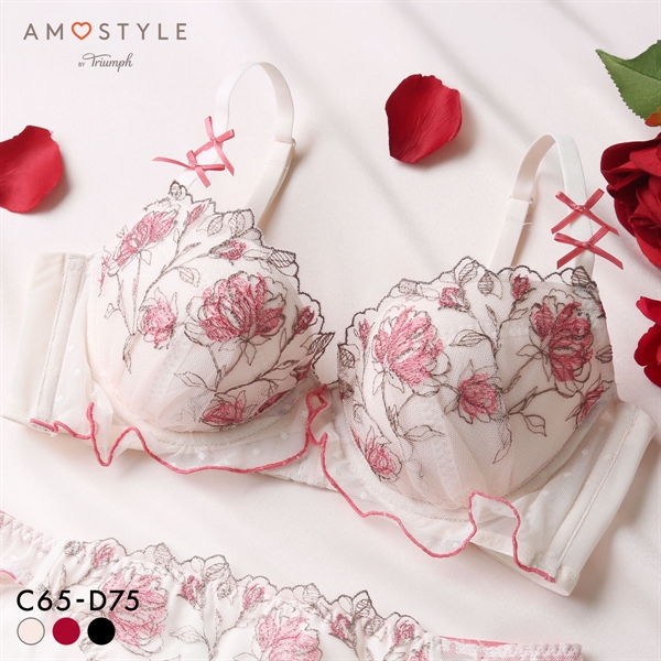 アモスタイル AMST1541 チャーミングラマー スリムライン プレイフルローズ 3/4カップブラジャー CD AMOSTYLE