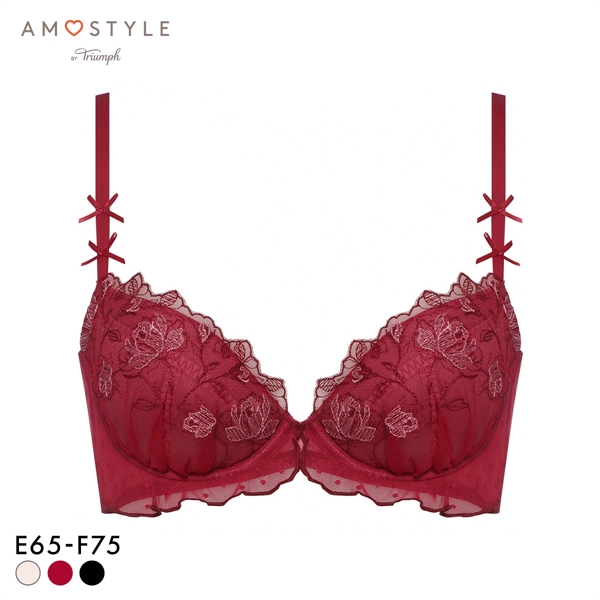 アモスタイル AMST1541 チャーミングラマー スリムライン プレイフルローズ 3/4カップブラジャー EF 大きいサイズ AMOSTYLE