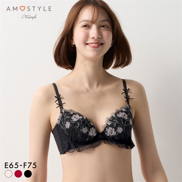 アモスタイル AMST1541 チャーミングラマー スリムライン プレイフルローズ 3/4カップブラジャー EF 大きいサイズ AMOSTYLE