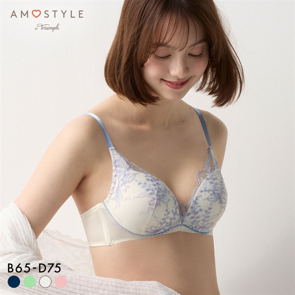 アモスタイル 夢見るブラ AMST1537 レインボーリリー ノンワイヤー ブラジャー BCD AMOSTYLE