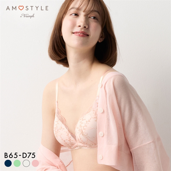 アモスタイル 夢見るブラ AMST1537 レインボーリリー ノンワイヤー ブラジャー BCD AMOSTYLE