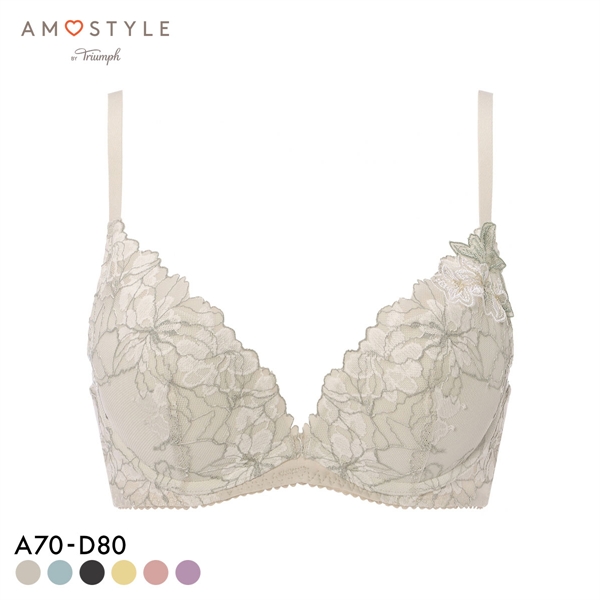 アモスタイル 夢見るブラ AMST1548 DeepV マイブロッサムブーケ 3/4カップ ブラジャー ABCD AMOSTYLE