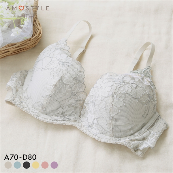 アモスタイル 夢見るブラ AMST1548 DeepV マイブロッサムブーケ 3/4カップ ブラジャー ABCD AMOSTYLE