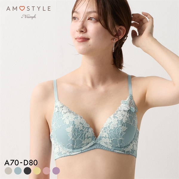 アモスタイル 夢見るブラ AMST1548 DeepV マイブロッサムブーケ 3/4カップ ブラジャー ABCD AMOSTYLE