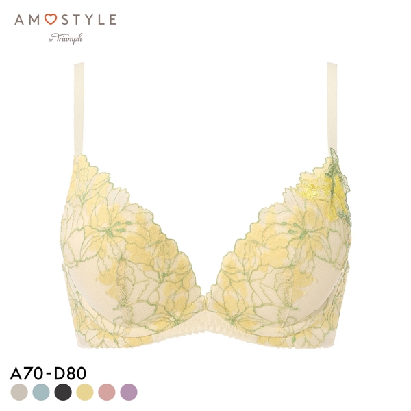 アモスタイル 夢見るブラ AMST1548 DeepV マイブロッサムブーケ 3/4カップ ブラジャー ABCD AMOSTYLE