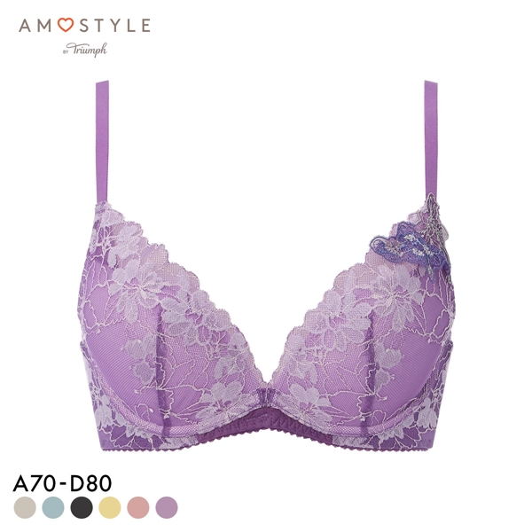 アモスタイル 夢見るブラ AMST1548 DeepV マイブロッサムブーケ 3/4カップ ブラジャー ABCD AMOSTYLE