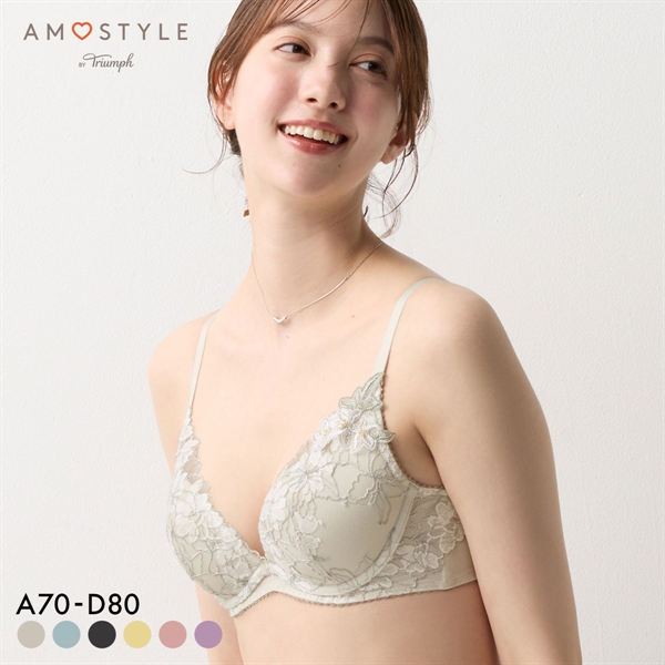 アモスタイル 夢見るブラ AMST1548 DeepV マイブロッサムブーケ 3/4カップ ブラジャー ABCD AMOSTYLE