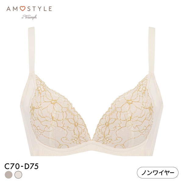 アモスタイル AMST1542 スレンダーラインブラ ロマンティックフラワー ノンワイヤー ブラジャー CD AMOSTYLE