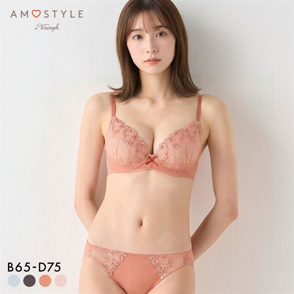 アモスタイル AMST1528 マイリトルガーデン やわぴたワイヤーブラ ブラセット ブラジャー ショーツ セット BCD AMOSTYLE