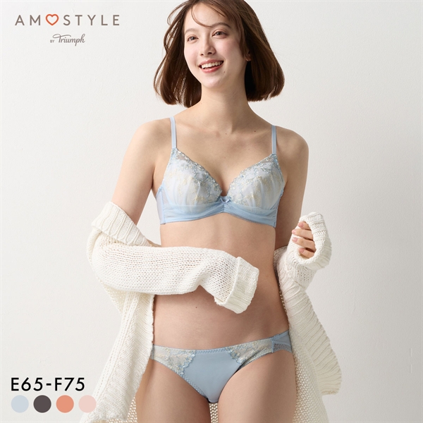 アモスタイル AMST1528 マイリトルガーデン やわぴたワイヤーブラ ブラセット ブラジャー ショーツ セット EF 大きいサイズ AMOSTYLE