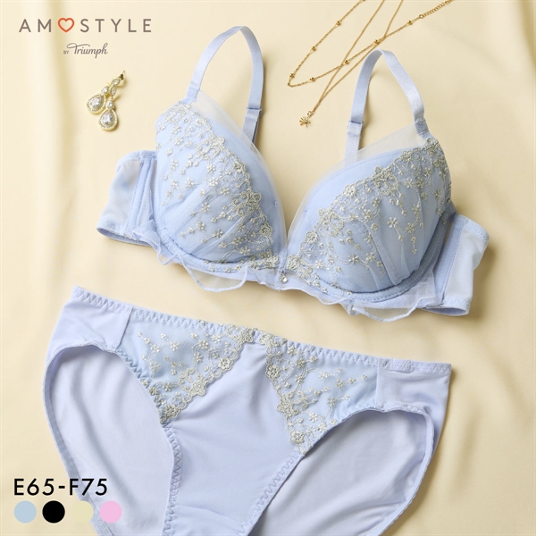 アモスタイル AMST528 デコルテビューティブラ ブラセット ブラジャー ショーツ セット EF 大きいサイズ AMOSTYLE