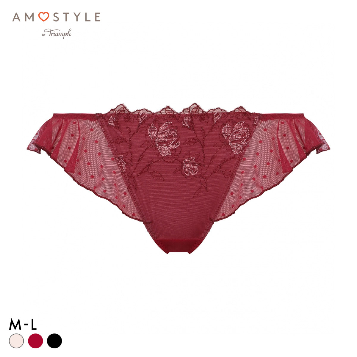 アモスタイル AMST1541 プレイフルローズ タンガ ショーツ Tバック AMOSTYLE(RE-レッド-M)