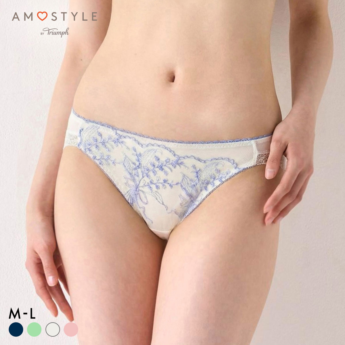 アモスタイル 夢みるブラ AMST1537 インボーリリー ショーツ レギュラー スタンダード AMOSTYLE(WH-ホワイト-M)