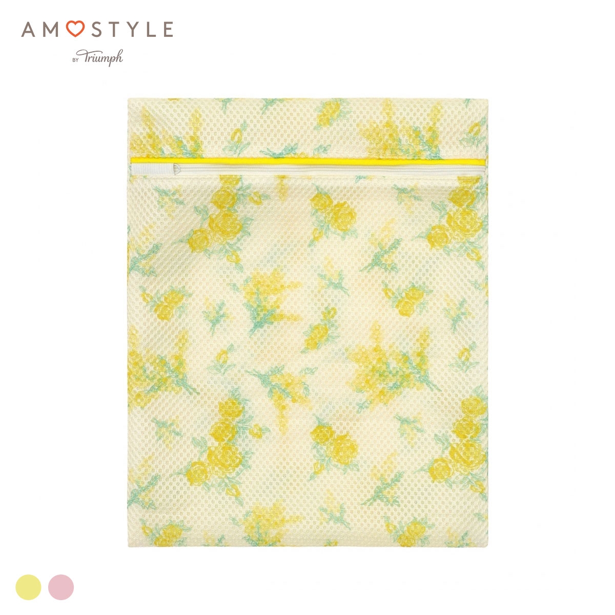 アモスタイル AMST402 マイブロッサムブーケ ランドリーネット 平型 ランドリーケース AMOSTYLE(YE-イエロー-Free)