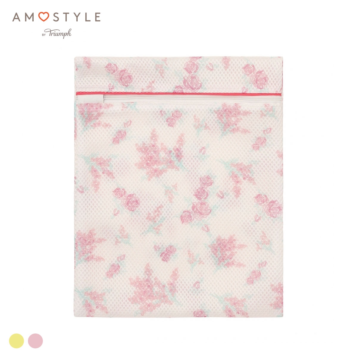 アモスタイル AMST402 マイブロッサムブーケ ランドリーネット 平型 ランドリーケース AMOSTYLE(PI-ピンク-Free)