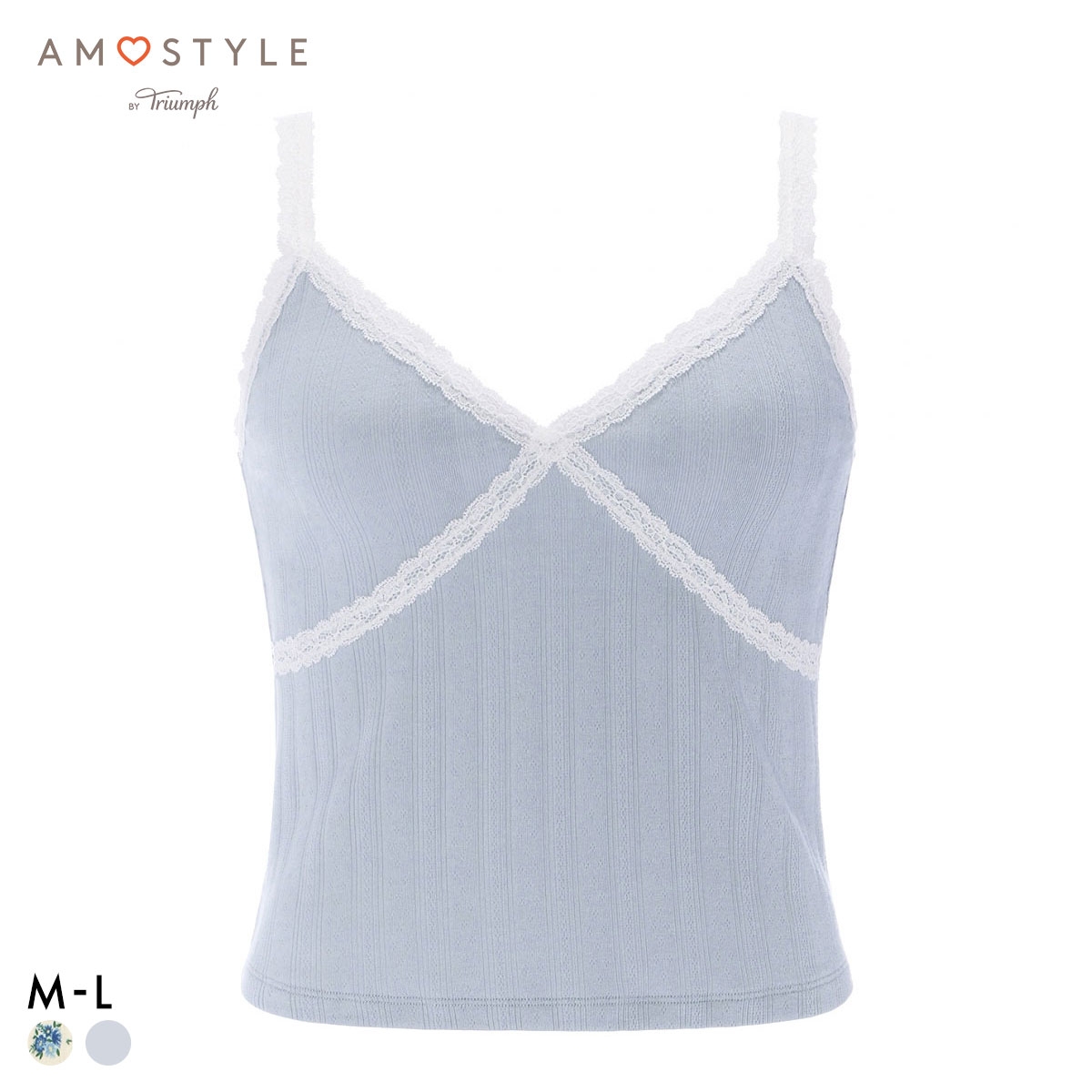 アモスタイル AMST1550 見せKawa インナー キャミソール AMOSTYLE(BU-ブルー-M)