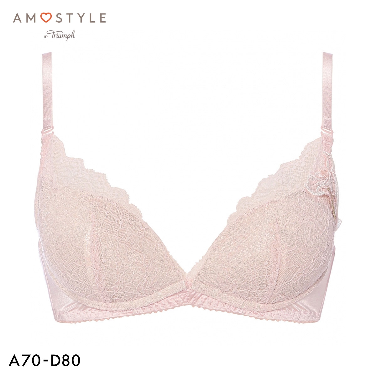 アモスタイル 夢みるブラ AMST1544 ヴィーナスエア エアリー ノンワイヤー ブラジャー ABCD AMOSTYLE(BP-ベビーピンク-A70)