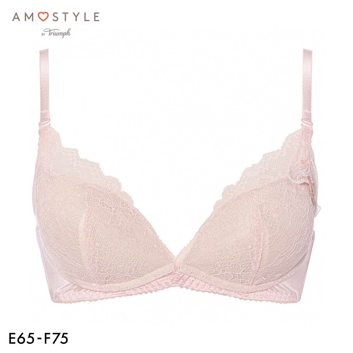 アモスタイル 夢みるブラ AMST1544 ヴィーナスエア エアリー ノンワイヤー ブラジャー EF 大きいサイズ AMOSTYLE(BP-ベビーピンク-E65)