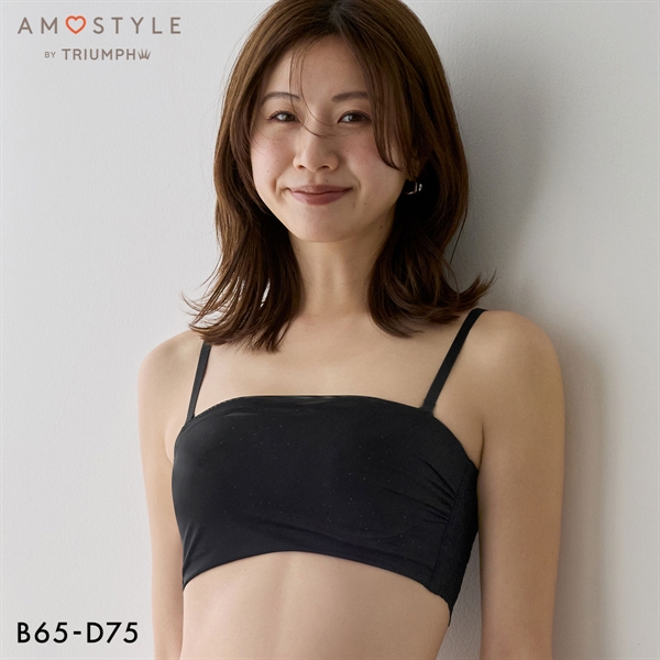 アモスタイル AMST1549 バンドゥ レーシーグロウ 3/4カップ ブラジャー ストラップレス BCD AMOSTYLE