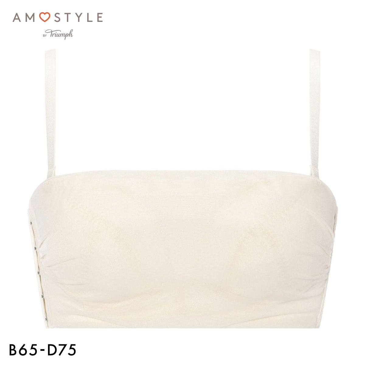 アモスタイル AMST1549 バンドゥ レーシーグロウ 3/4カップ ブラジャー ストラップレス BCD AMOSTYLE(ECR-エクリュ-B65)