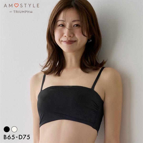 アモスタイル AMST1549 バンドゥ レーシーグロウ 3/4カップ ブラジャー ストラップレス BCD AMOSTYLE