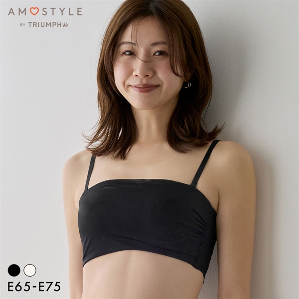 アモスタイル AMST1549 バンドゥ レーシーグロウ 3/4カップ ブラジャー ストラップレス E AMOSTYLE