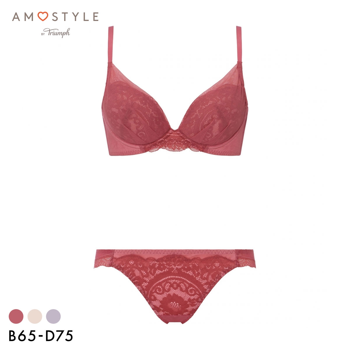 アモスタイル 脇高ブラ AMST1547 フローレスブロッサム ブラセット ブラジャー ショーツ セット BCD AMOSTYLE