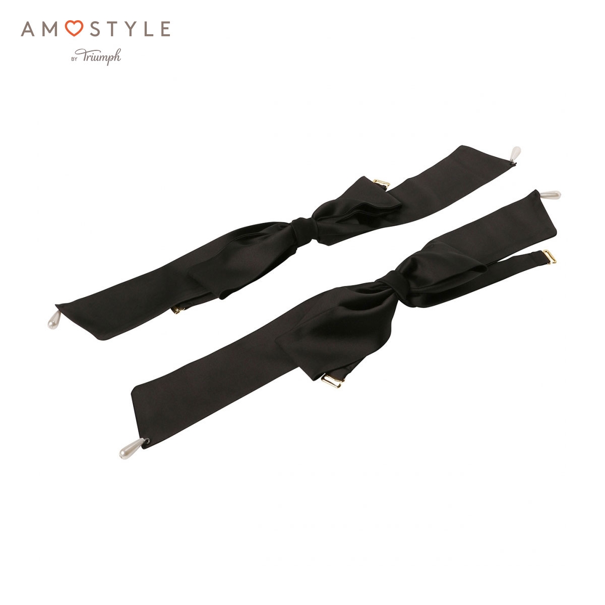 アモスタイル AMST401 ストラップ リボン ブラストラップ デザインストラップ AMOSTYLE(BK-ブラック-Free)