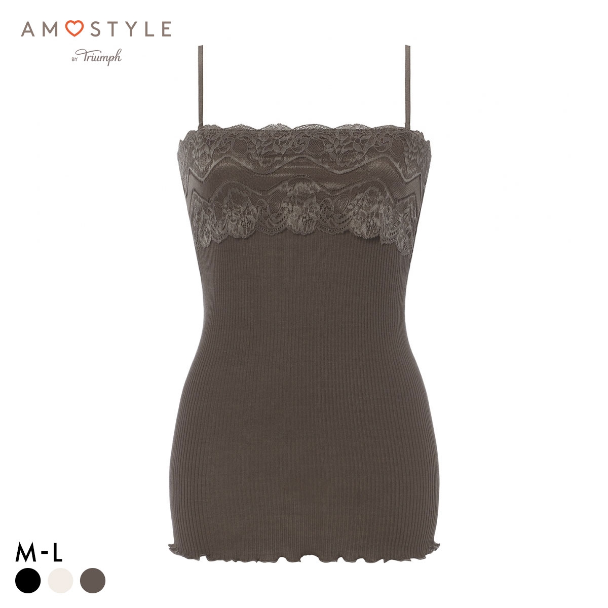 アモスタイル AMST1532 保湿インナー キャミソール インナー ストラップレス ランジェリー AMOSTYLE(BR-ブラウン-M-L)