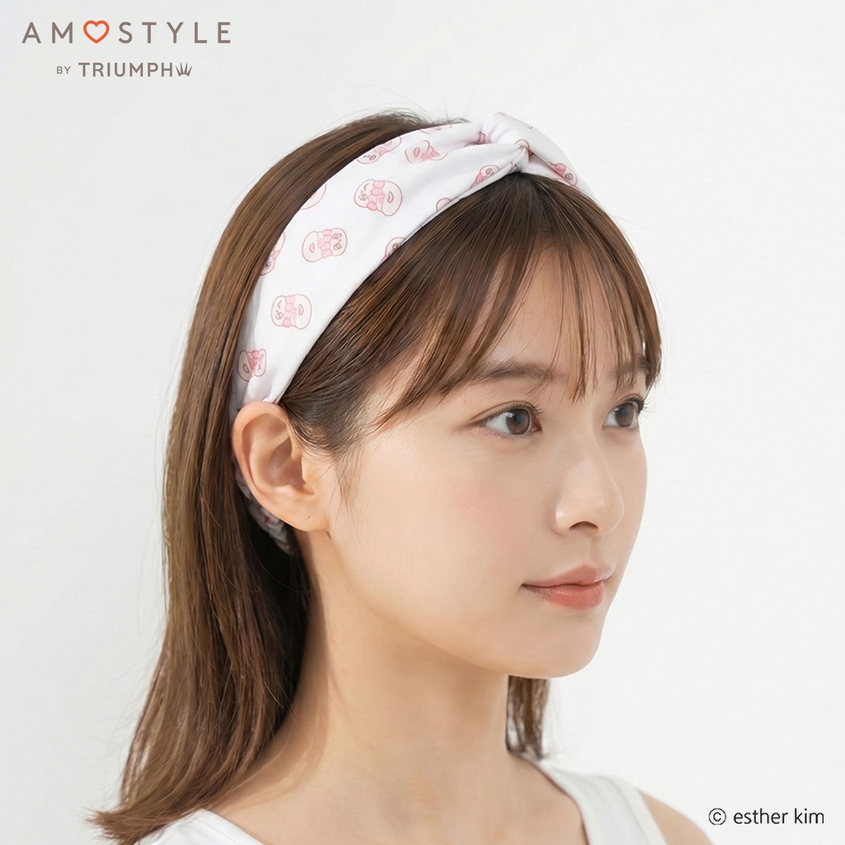 アモスタイル AMST1557 エスターバニー×アモスタイル コラボ ヘアバンド レディース AMOSTYLE(WH-ホワイト-Free)