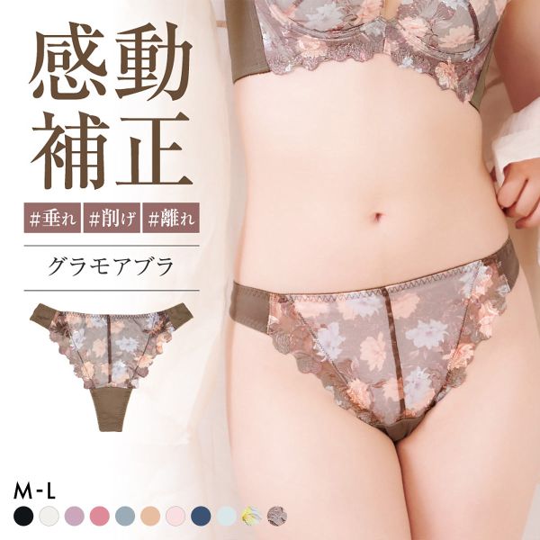 グラモア glamore グラモアブラ FT0087 Tバック タンガショーツ ペアショーツ 響きにくい レース 綿混 通気性 吸湿性 FT0174