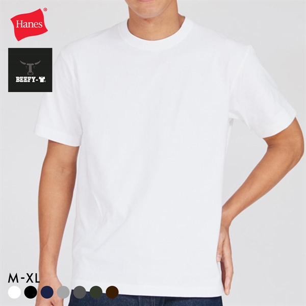 ヘインズ Hanes ビーフィー BEEFY-T ショートスリーブ クルーネックTシャツ HM1-D001 ヘビーウェイト 白T H5180(WH-ホワイト-M)