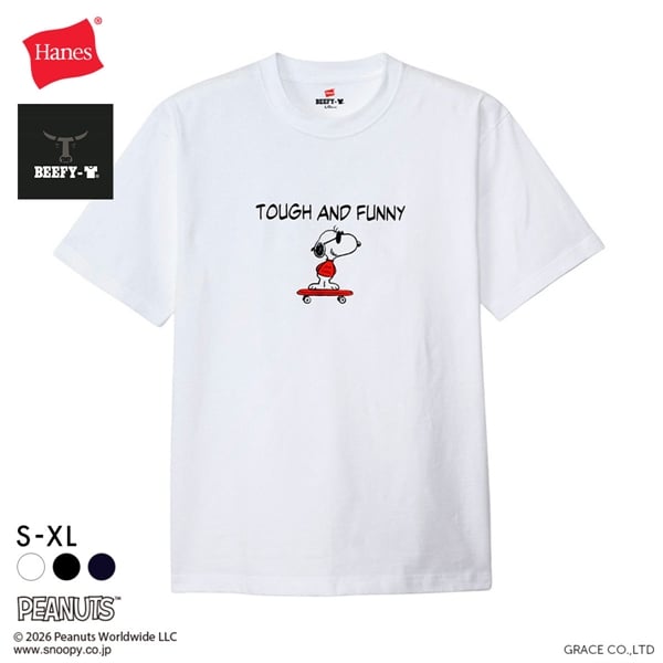 ヘインズ Hanes PEANUTS×BEEFY-T ショートスリーブ クルーネックTシャツ HM1-D002 ビーフィー ヘビーウェイト