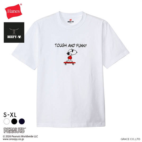 ヘインズ Hanes PEANUTS×BEEFY-T ショートスリーブ クルーネックTシャツ HM1-D002 ビーフィー ヘビーウェイト