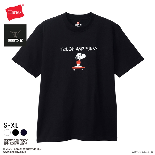 ヘインズ Hanes PEANUTS×BEEFY-T ショートスリーブ クルーネックTシャツ HM1-D002 ビーフィー ヘビーウェイト