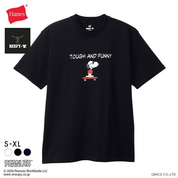 ヘインズ Hanes PEANUTS×BEEFY-T ショートスリーブ クルーネックTシャツ HM1-D002 ビーフィー ヘビーウェイト