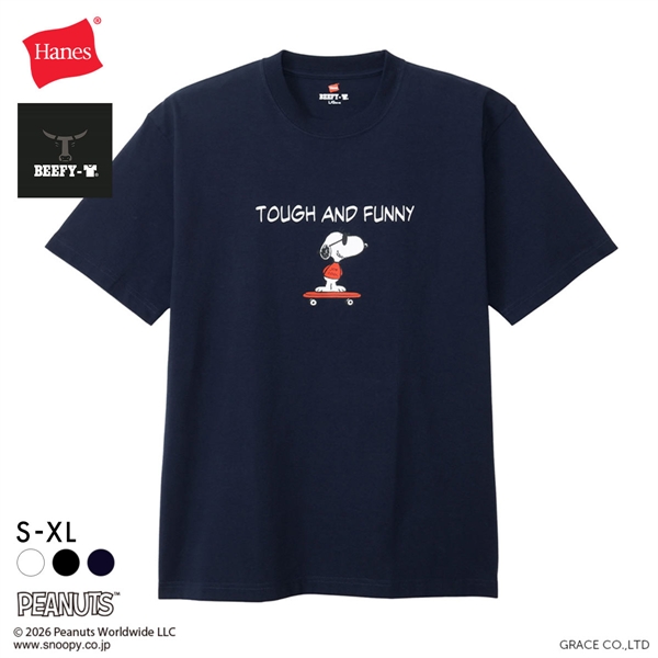 ヘインズ Hanes PEANUTS×BEEFY-T ショートスリーブ クルーネックTシャツ HM1-D002 ビーフィー ヘビーウェイト