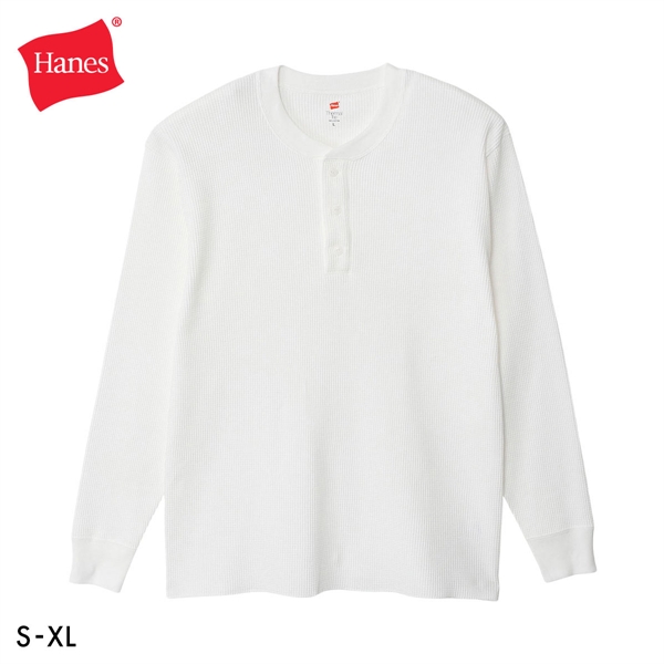 ヘインズ 8.4オンス サーマルトップ ヘンリーネック ロングスリーブ シャツ メンズ 長袖 Hanes