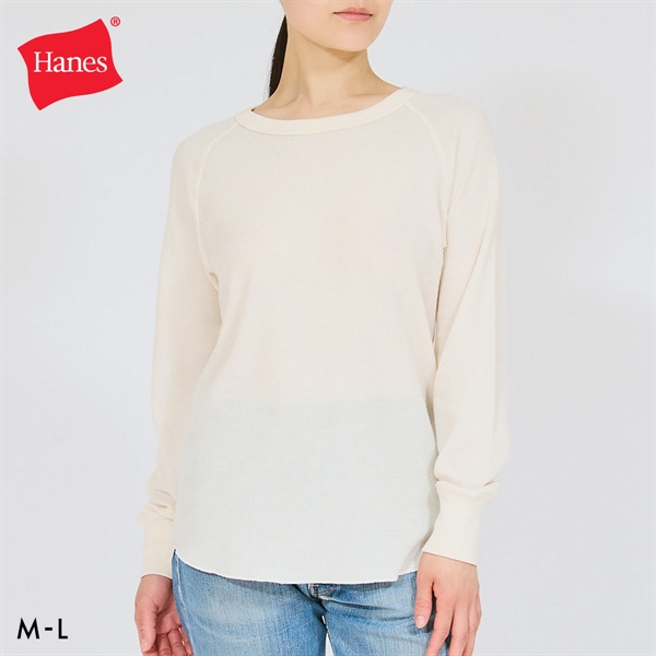 Hanes for HER サーマル クルーネックロングスリーブ レディース ヘインズ ワッフル